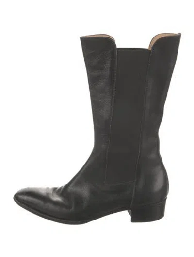 Pre-owned Gravati Leather Sock Boots In Black