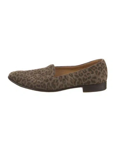 Pre-owned Gravati Suede Animal Print Loafers In Black/neutrals