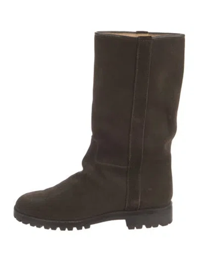 Pre-owned Gravati Suede Boots In Green