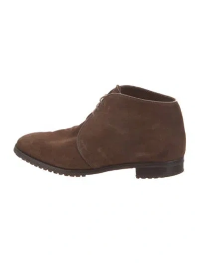 Pre-owned Gravati Suede Lace-up Boots In Brown