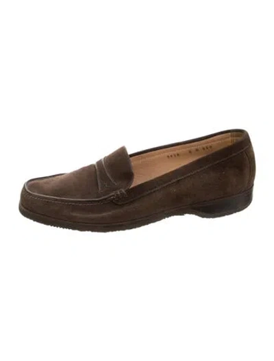 Pre-owned Gravati Suede Loafers In Brown