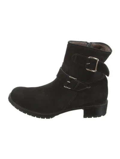 Pre-owned Gravati Suede Moto Boots In Black