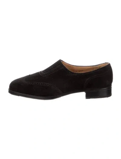 Pre-owned Gravati Suede Oxfords In Black