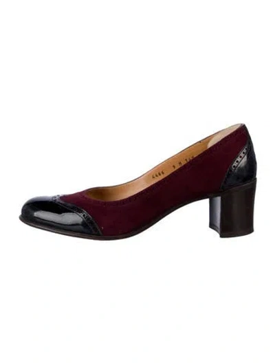 Pre-owned Gravati Suede Pumps In Burgundy