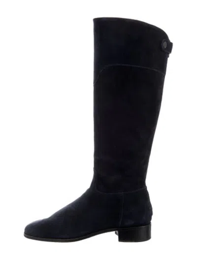 Pre-owned Gravati Suede Riding Boots In Blue