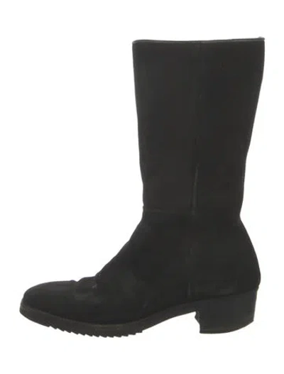 Pre-owned Gravati Suede Sock Boots In Black