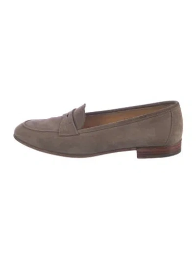 Pre-owned Gravati Suede Tassel Accents Loafers In Grey