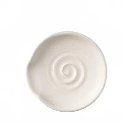 Gravesco Pottery Ceramic Spoon Rest In Off-white