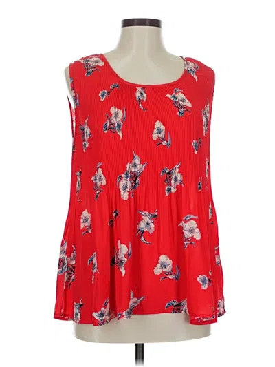 Gray La Sleeveless Blouse In Red