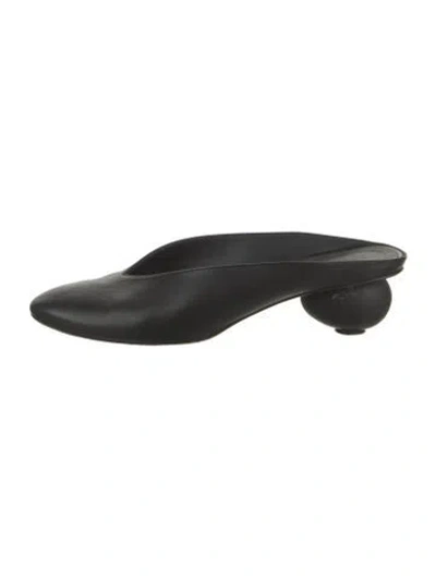 Pre-owned Gray Matters Leather Mules In Black