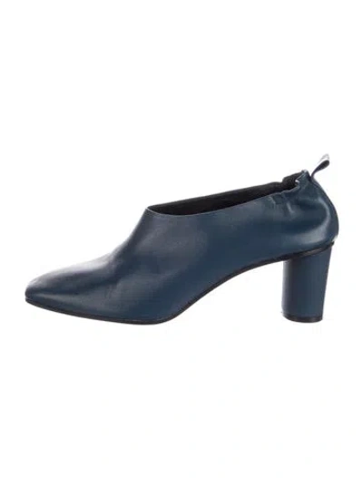 Pre-owned Gray Matters Leather Pumps In Blue