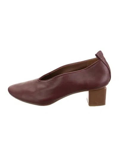 Pre-owned Gray Matters Leather Pumps In Burgundy