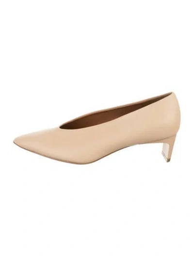 Pre-owned Gray Matters Leather Pumps In Neutral