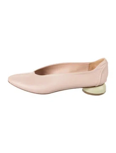 Pre-owned Gray Matters Leather Pumps In Neutrals