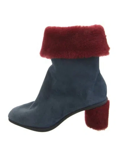 Pre-owned Gray Matters Suede Snow Boots In Blue