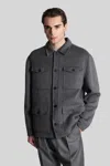Grayed Filed Jacket Casual Jacket In Gray