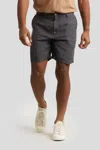Grayers Aventura Washed Linen Shorts In Charcoal In Grey