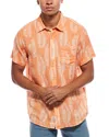 Grayers Bamboo Dobby Printed Shirt In Orange