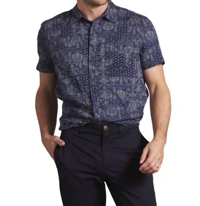 Grayers Bedford Textured Printed Shirt In Bandana Print In Blue