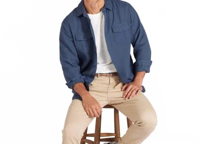 Grayers Brando Lightweight Double Cloth Shirt In Navy In Blue