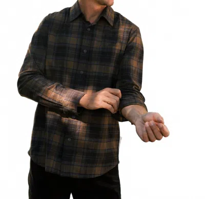 Grayers Cape Stretch Plain Weave Shirt In Rubber Black In Multi