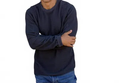 Grayers Clint Cotton Waffle Crewneck Tee In Dark Navy In Blue