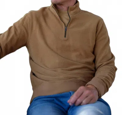 Grayers Dunlop Reverse Quarter Zip In Tea Brown