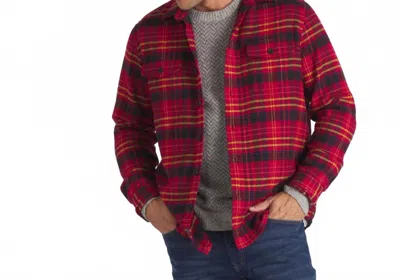 Grayers Herringbone Heritage Flannel In Red/navy Gold