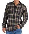 Grayers Herringbone Heritage Flannel Plaid Shirt In Black Cream In Multi