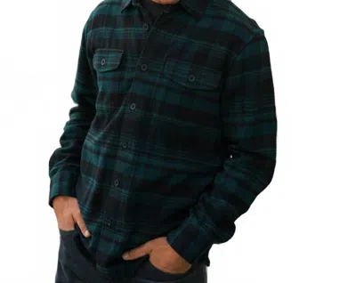 Grayers Herringbone Heritage Flannel Shirt In Sycamore Green