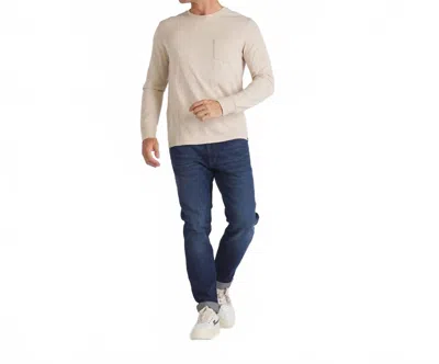 Grayers Hewitt Garment Dyed Pocket Tee In Ecru In Blue