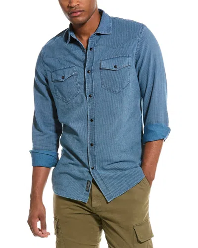 Grayers Hickory Stripe Western Shirt In Blue