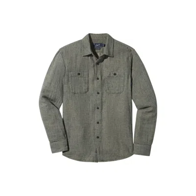 Grayers Houndstooth Double Cloth Workshirt In Sage In Green