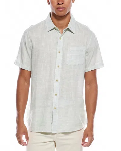Grayers Lightweight Powerloom Shirt In Green Stripe In Pink