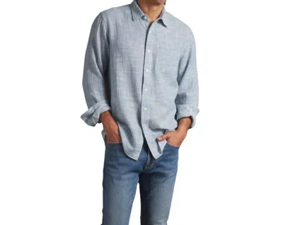 Grayers Madras Cottage Loom Shirt In Blue Chambray Stripe In Multi