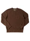 Grayers Men's Dunlop Reverse Crew Neck Top In Dark Earth In Brown