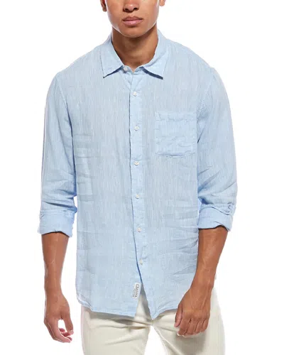 Grayers Nantucket Yarn-dyed Linen Shirt In Blue