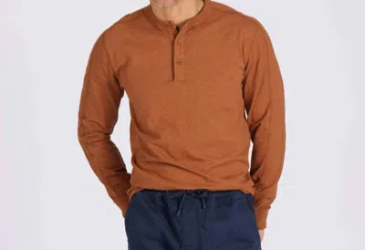 Grayers New Cooper Long Sleeve Henley In Ombre Blue In Brown