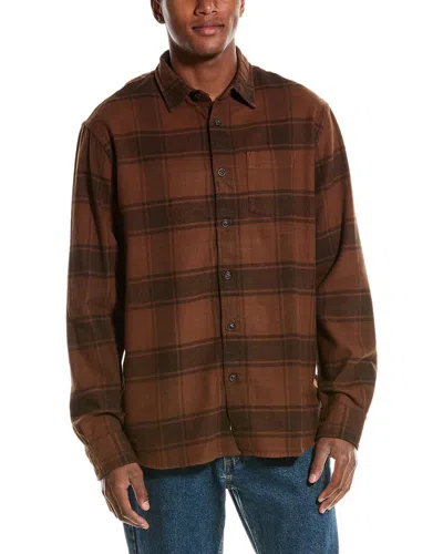 Grayers Pembroke Jaspe Flannel Shirt In Brown