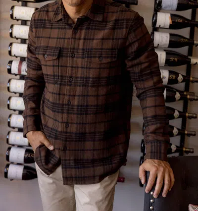 Grayers Scarboro Heritage Heavy Flannel Shirt In Dark Chocolate In Brown