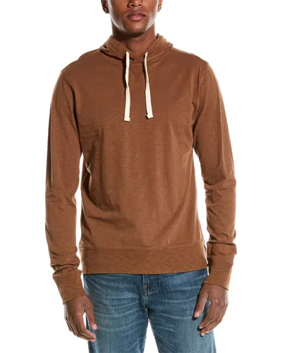 Grayers Sunwashed Slub Jersey Hoodie In Brown