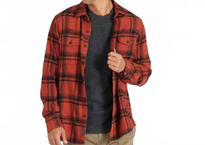 Grayers Vintage Slub Twill Plaid Shirt In Red Spice Black In Multi