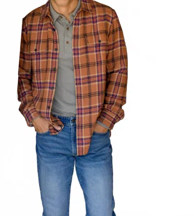 Grayers Vintage Slub Twill Shirt In Clove Navy In Brown