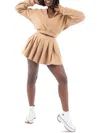 Grayscale Womens Fleece Short Pleated Skirt In Multi