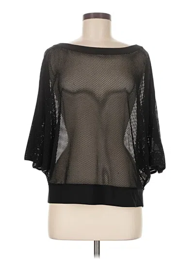 Grayse 3/4 Sleeve Top Black Boatneck Tops