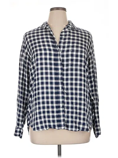 Pre-owned Grayson 3/4 Sleeve Button Down Shirt In Blue