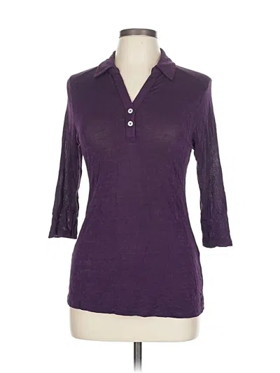 Pre-owned Grayson 3/4 Sleeve Top Purple Mock Neckline Tops