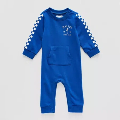 Grayson Little Baby Boys Crew Neck Long Sleeve Jumpsuit In Blue