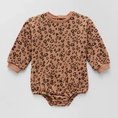Grayson Little Baby Girls Crew Neck Long Sleeve Bodysuit In Brown