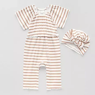 Grayson Little Baby Girls Crew Neck Short Sleeve Rib Jumpsuit In Multi